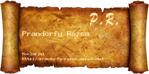 Prandorfy Rózsa névjegykártya