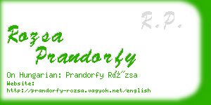 rozsa prandorfy business card